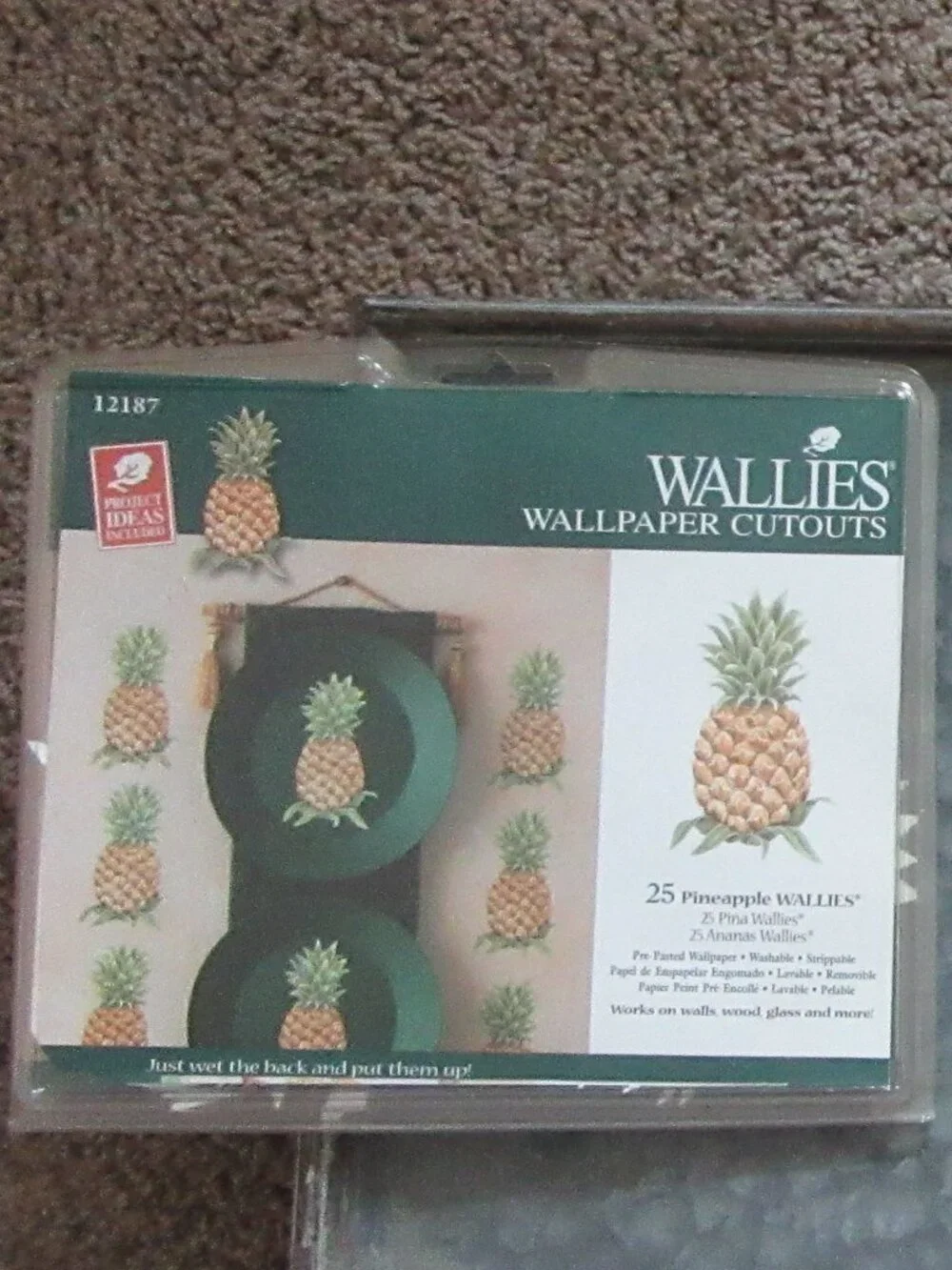 3 new packages Vintage Pineapple Wallies Wallpaper cutouts (75 total)
